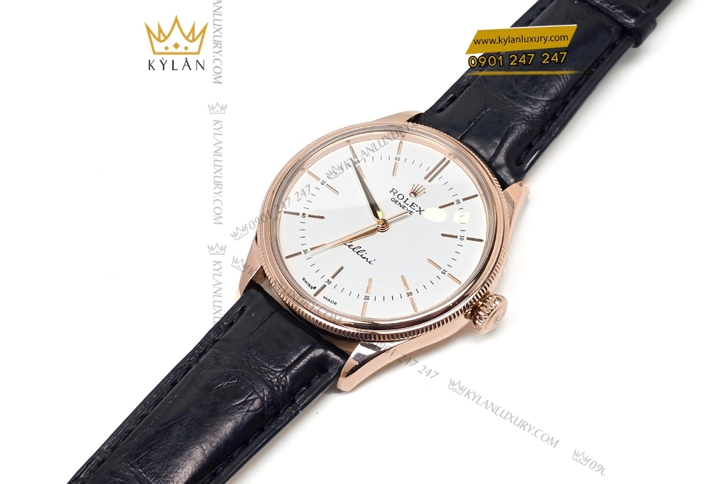 Kỳ Lân Luxury rolex cellini time 39mm 50505 white dial 3 Đồng hồ Rolex Cellini Time 39mm 50505-0020 White Dial
