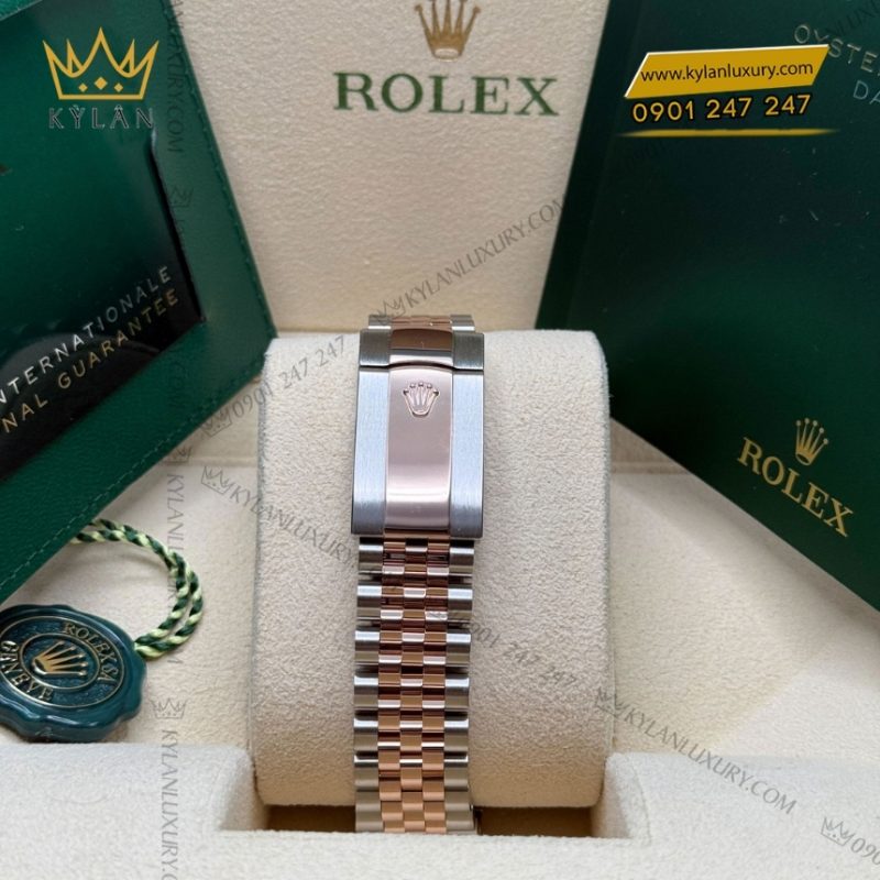 Đồng hồ Rolex Datejust 36 mặt lá cọ bạc 126281RBR-0025
