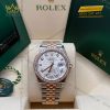 Đồng hồ Rolex Datejust 36 mặt lá cọ bạc 126281RBR-0025
