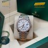 Đồng hồ Rolex Datejust 36 mặt lá cọ bạc 126281RBR-0025