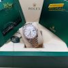 Đồng hồ Rolex Datejust 36 mặt lá cọ bạc 126281RBR-0025
