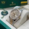 Đồng hồ Rolex Datejust 36 lá cọ vàng vành kim 126283RBR-0029