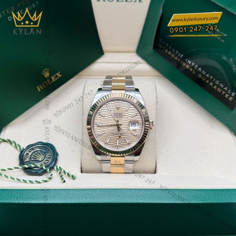 Đồng hồ Rolex Datejust 41 mặt xếp gạch vàng 126333-0021