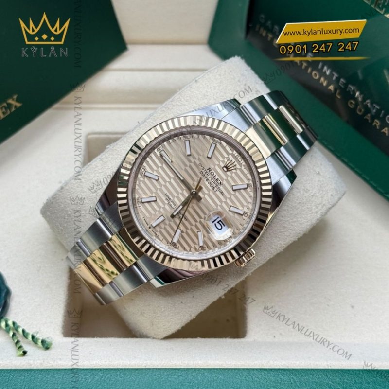 Đồng hồ Rolex Datejust 41 mặt xếp gạch vàng 126333-0021