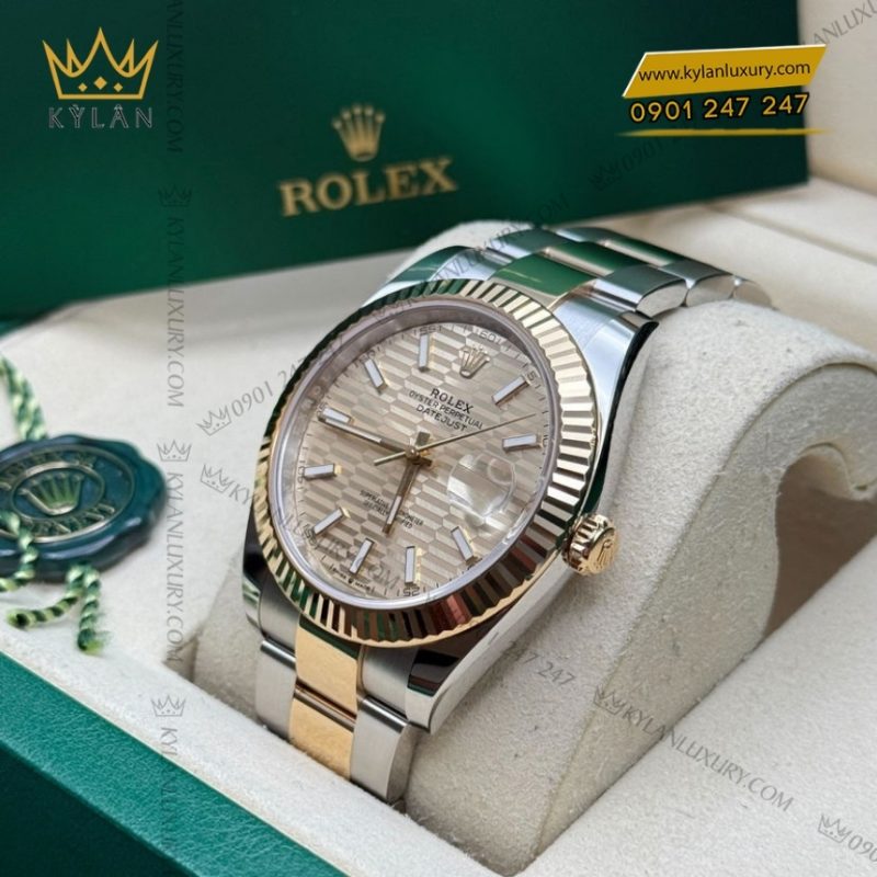 Đồng hồ Rolex Datejust 41 mặt xếp gạch vàng 126333-0021