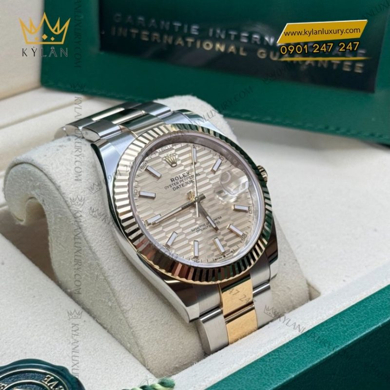 Đồng hồ Rolex Datejust 41 mặt xếp gạch vàng 126333-0021