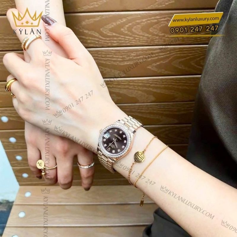 Đồng hồ Rolex Datejust 31 278285RBR-0006 mặt số Chocolate, cọc số kim cương