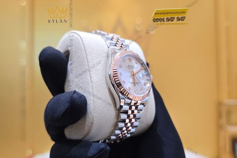 Đồng hồ Rolex Datejust 31 278271-0016 màu bạc, cọc số nạm kim cương