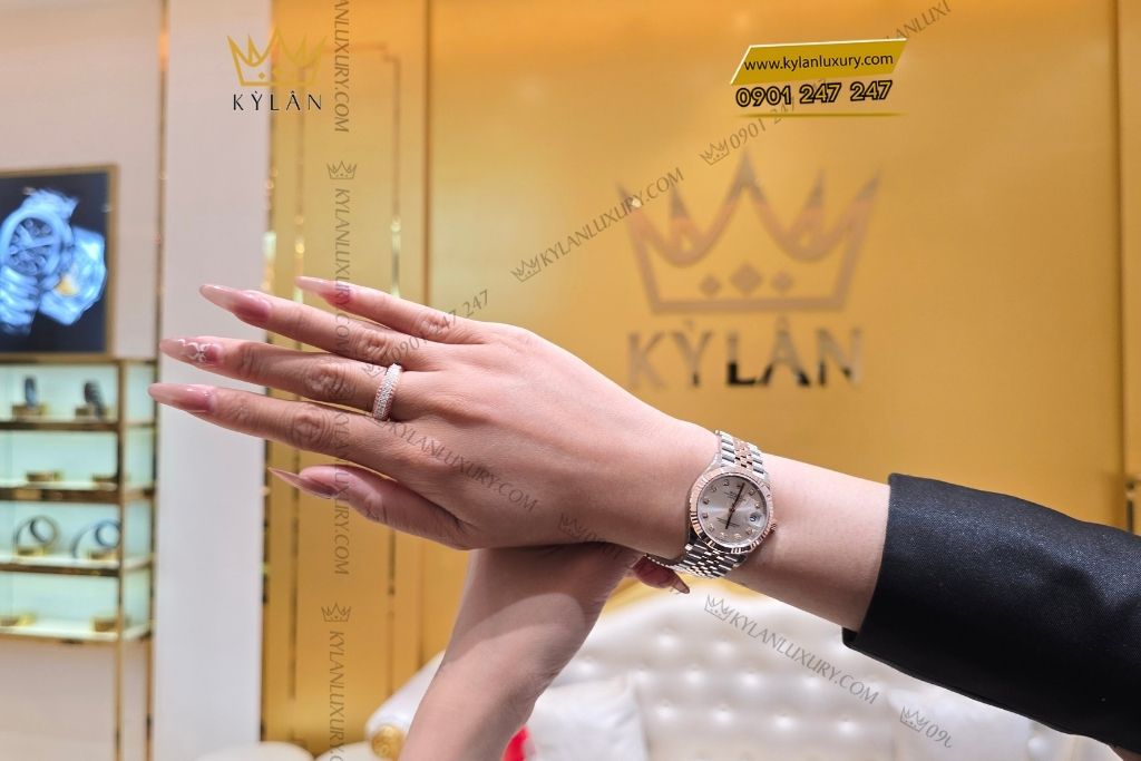 Kỳ Lân Luxury rolex datejust 31mm 278271 0016 2 Đồng hồ Rolex Datejust 31 278271-0016 màu bạc, cọc số nạm kim cương
