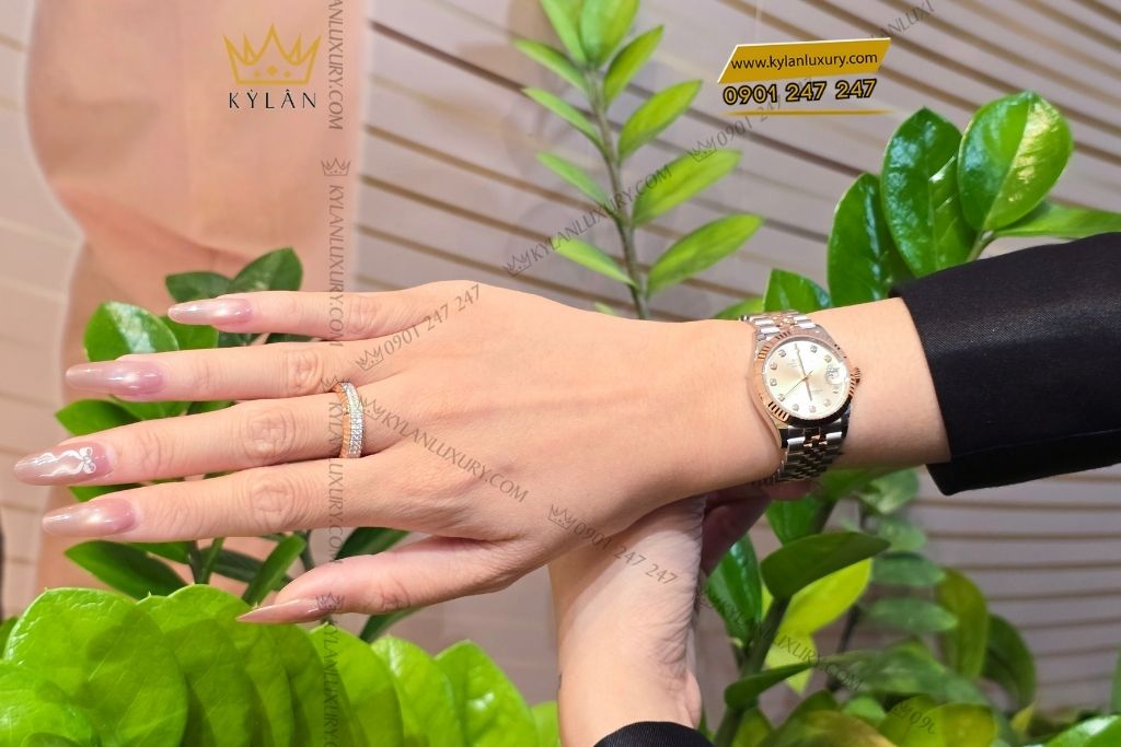 Kỳ Lân Luxury rolex datejust 31mm 278271 0016 3 Đồng hồ Rolex Datejust 31 278271-0016 màu bạc, cọc số nạm kim cương