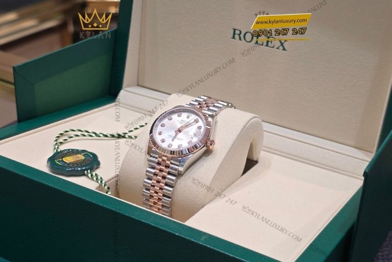 Đồng hồ Rolex Datejust 31 278271-0016 màu bạc, cọc số nạm kim cương
