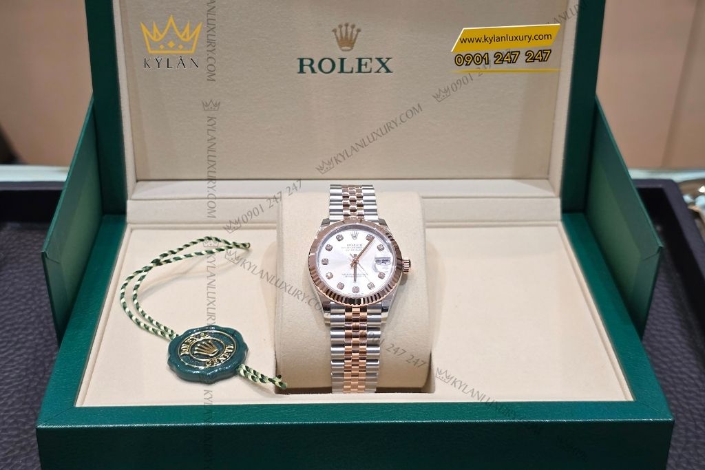 Kỳ Lân Luxury rolex datejust 31mm 278271 0016 6 Đồng hồ Rolex Datejust 31 278271-0016 màu bạc, cọc số nạm kim cương