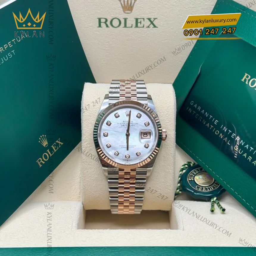 Kỳ Lân Luxury rolex datejust 36 126231 0021 1 Đồng hồ Rolex Datejust 36 126231-0021 mặt khảm trai