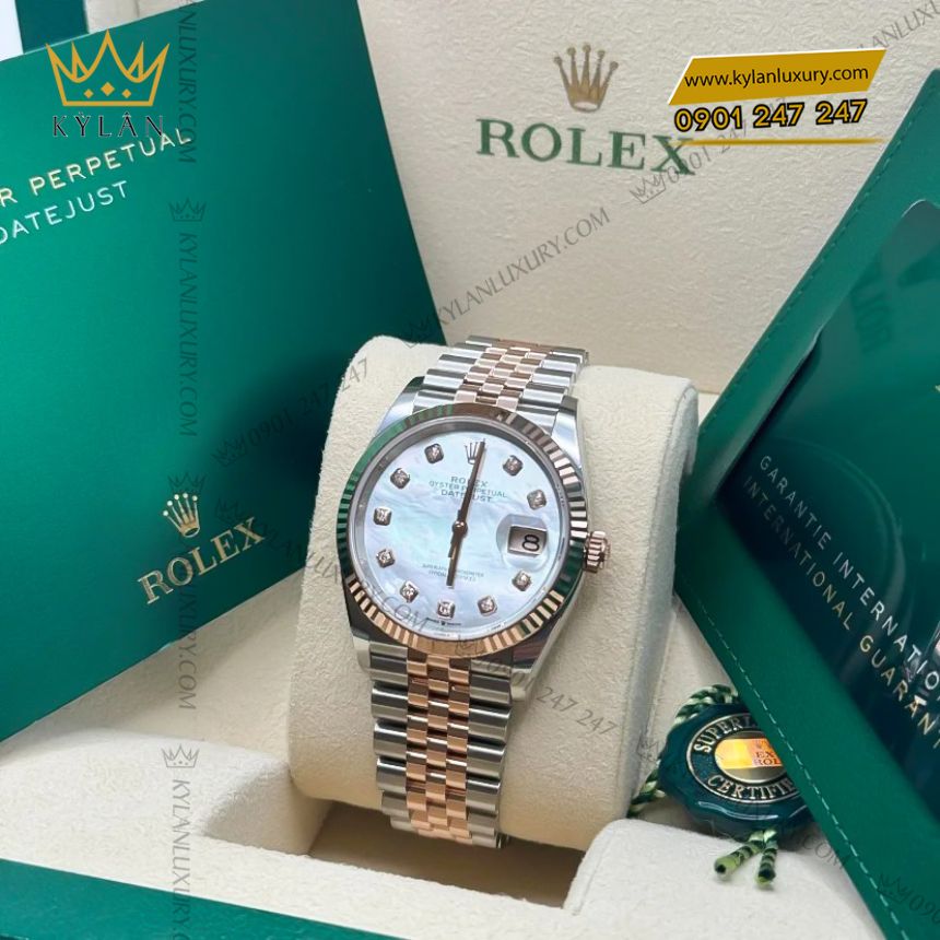 Kỳ Lân Luxury rolex datejust 36 126231 0021 2 Đồng hồ Rolex Datejust 36 126231-0021 mặt khảm trai