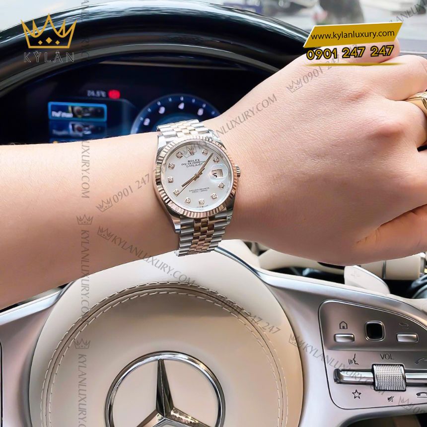 Kỳ Lân Luxury rolex datejust 36 126231 0021 4 Đồng hồ Rolex Datejust 36 126231-0021 mặt khảm trai