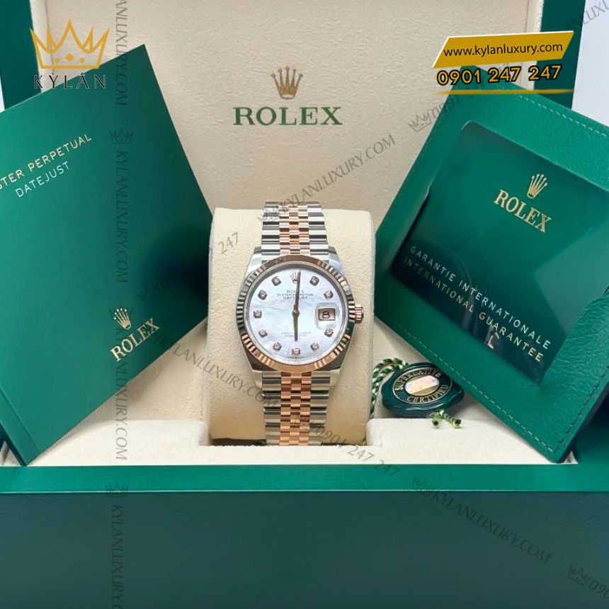 Kỳ Lân Luxury rolex datejust 36 126231 0021 7 Đồng hồ Rolex Datejust 36 126231-0021 mặt khảm trai