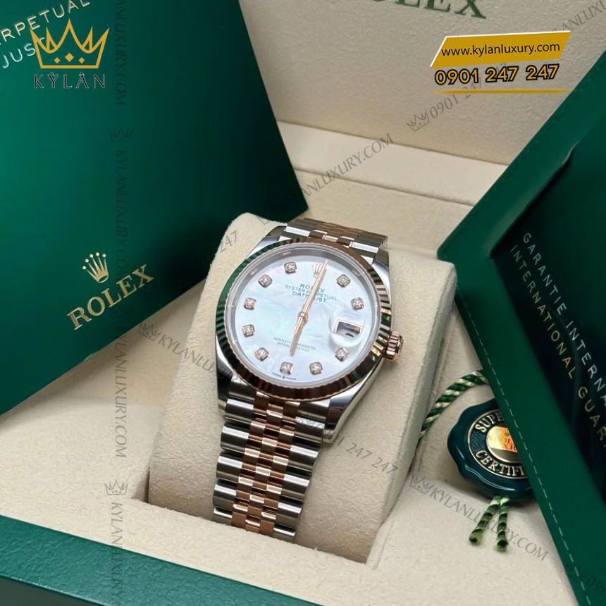 Kỳ Lân Luxury rolex datejust 36 126231 0021 8 Đồng hồ Rolex Datejust 36 126231-0021 mặt khảm trai