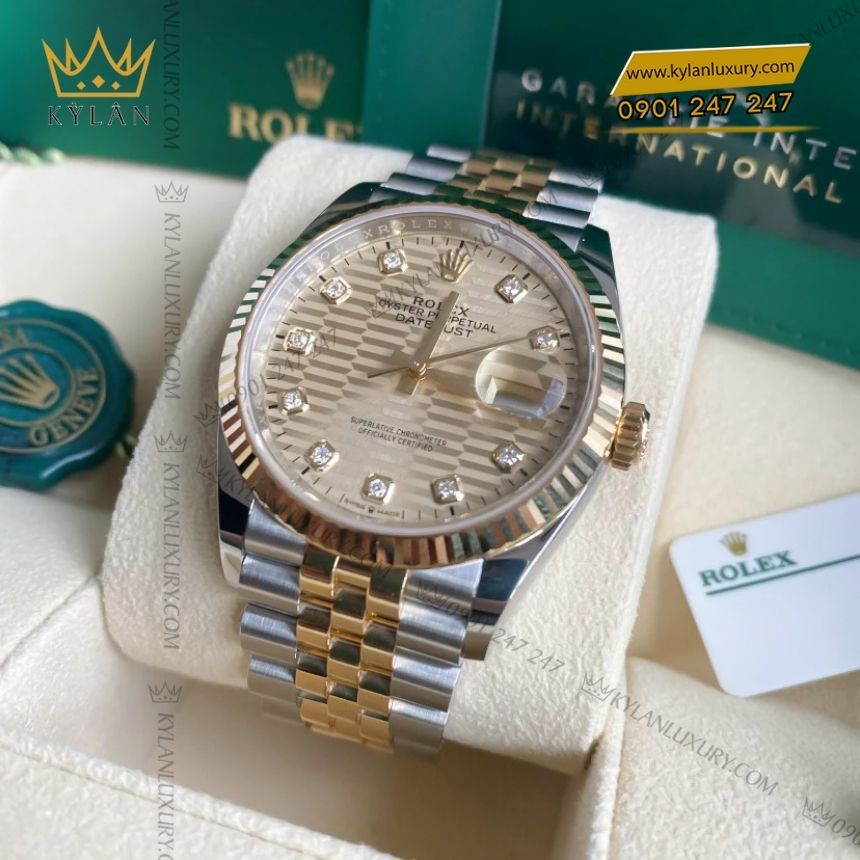 Kỳ Lân Luxury rolex datejust 36 126233 0045 8 Rolex Datejust 36 demi vàng vàng 126233-0045