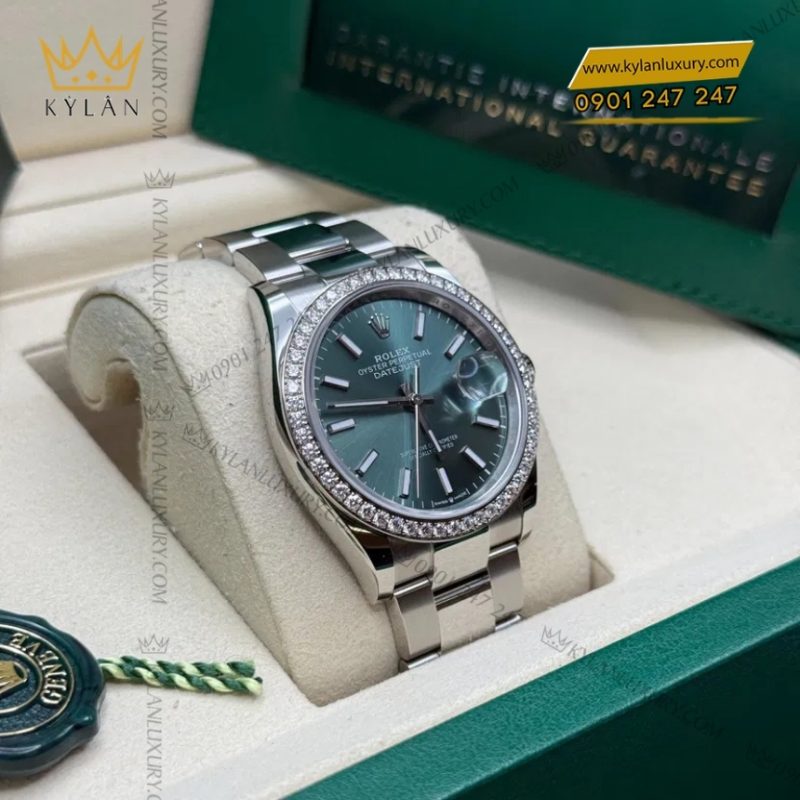 Đồng hồ Rolex Datejust 36 mặt xanh mint vành kim 126284RBR-0044