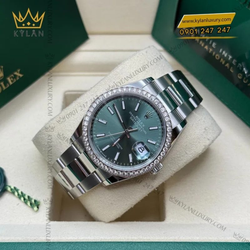 Đồng hồ Rolex Datejust 36 mặt xanh mint vành kim 126284RBR-0044