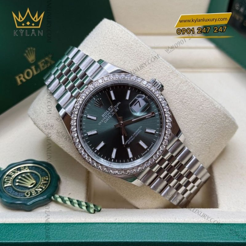Đồng hồ Rolex Datejust 36 mặt xanh mint vành kim 126284RBR-0043