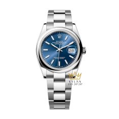 Đồng hồ Rolex Datejust 36 xanh dương vành trơn 126200-0006