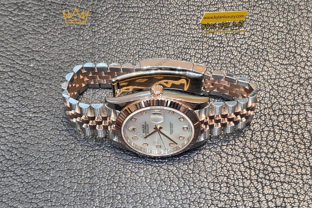 Kỳ Lân Luxury rolex datejust 41 126331 0014 mat kham trai 3 1 Đồng hồ Rolex Datejust 41 126331-0014 Mother Of Pearl mặt khảm trai