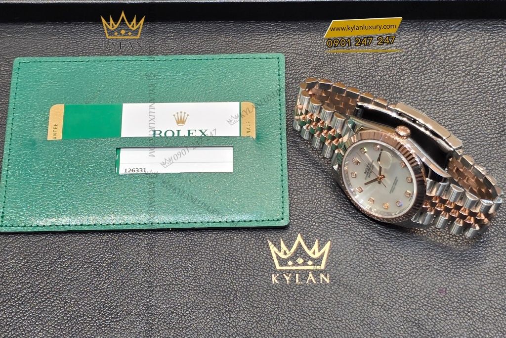 Kỳ Lân Luxury rolex datejust 41 126331 0014 mat kham trai 7 1 Đồng hồ Rolex Datejust 41 126331-0014 Mother Of Pearl mặt khảm trai