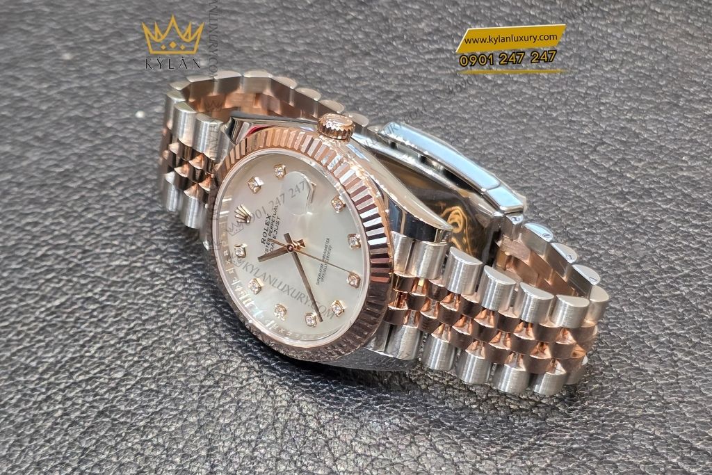 Kỳ Lân Luxury rolex datejust 41 126331 0014 mat kham trai 8 1 Đồng hồ Rolex Datejust 41 126331-0014 Mother Of Pearl mặt khảm trai
