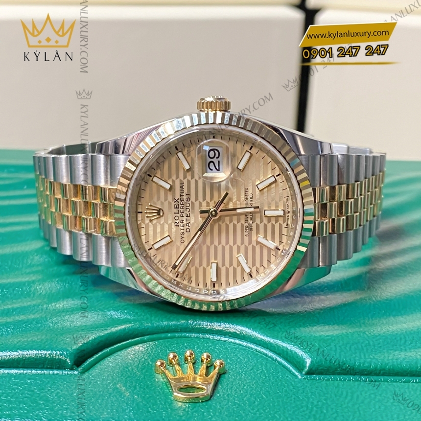 Kỳ Lân Luxury rolex datejust 41 126333 0022 champagne nep gap 2 Đồng hồ Rolex Datejust 41 champagne nếp gấp 126333-0022