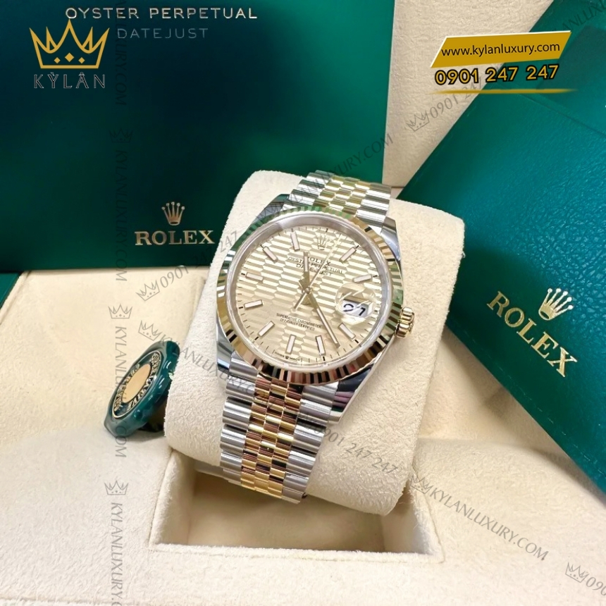 Kỳ Lân Luxury rolex datejust 41 126333 0022 champagne nep gap 9 Đồng hồ Rolex Datejust 41 champagne nếp gấp 126333-0022