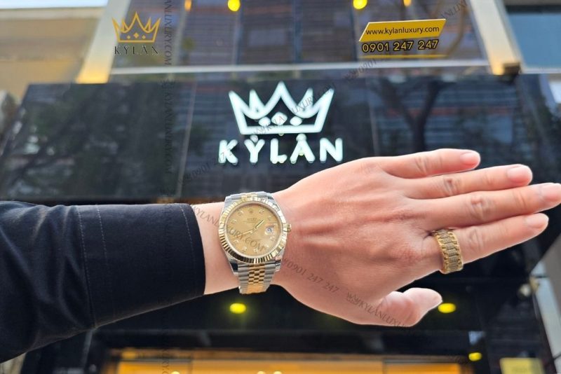 Đồng hồ Rolex Datejust 41 126333 mặt Champagne nạm kim cương