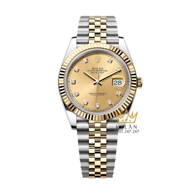 Đồng hồ Rolex Datejust 41 126333 mặt Champagne nạm kim cương