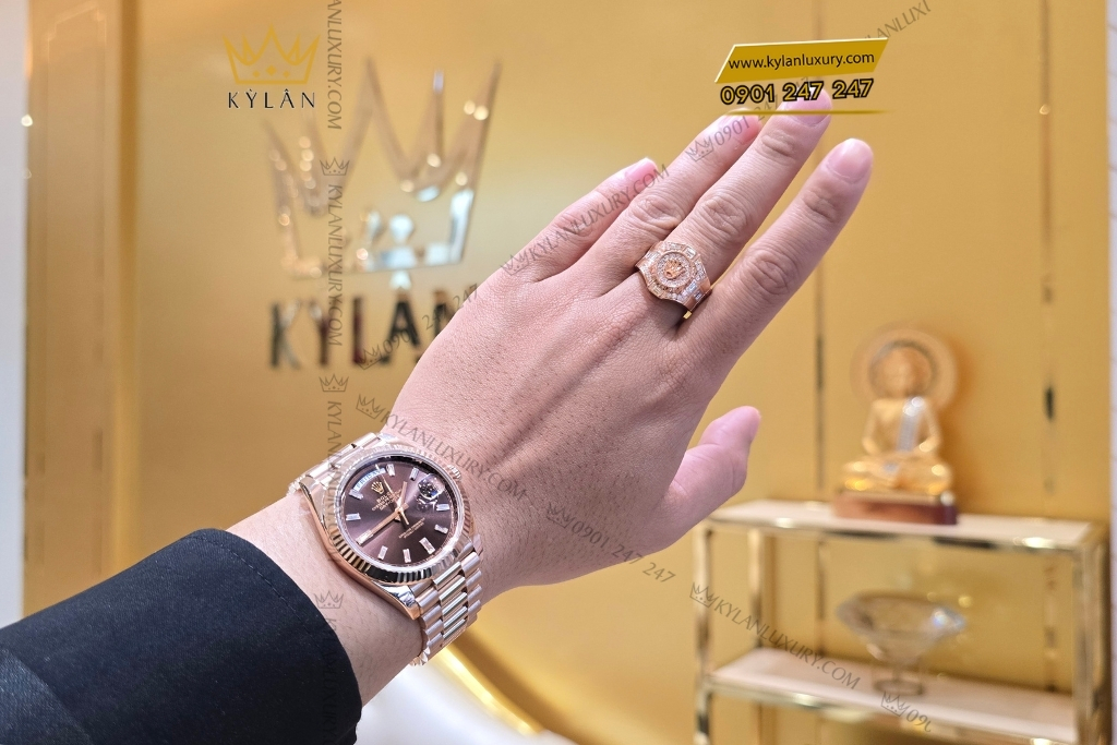 Kỳ Lân Luxury rolex day date 228235 0003 20 Đồng hồ Rolex Day-Date Chocolate 228235-0003 Rose Gold