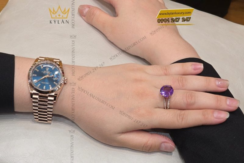 Đồng hồ Rolex Day Date 36 xanh lục lam 128235-0085