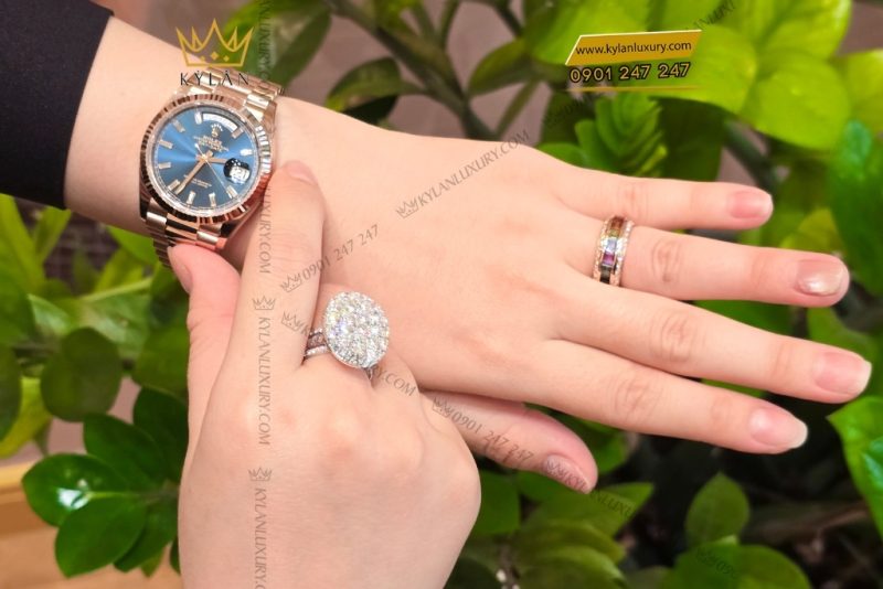 Đồng hồ Rolex Day Date 36 xanh lục lam 128235-0085