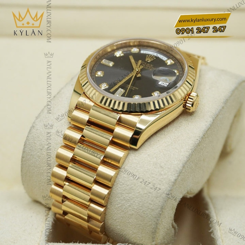 Kỳ Lân Luxury rolex day date 36 128238 0022 mat xam dam 4 Đồng hồ Rolex Day Date 36 mặt xám đậm 128238-0022