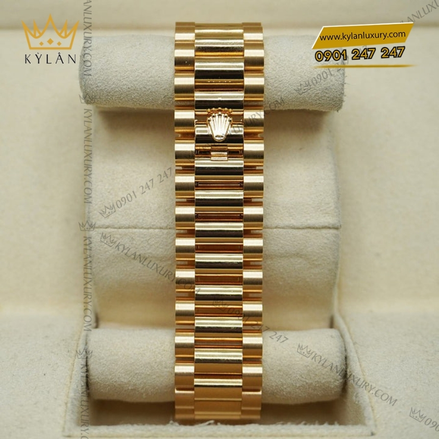 Kỳ Lân Luxury rolex day date 36 128238 0022 mat xam dam 8 Đồng hồ Rolex Day Date 36 mặt xám đậm 128238-0022