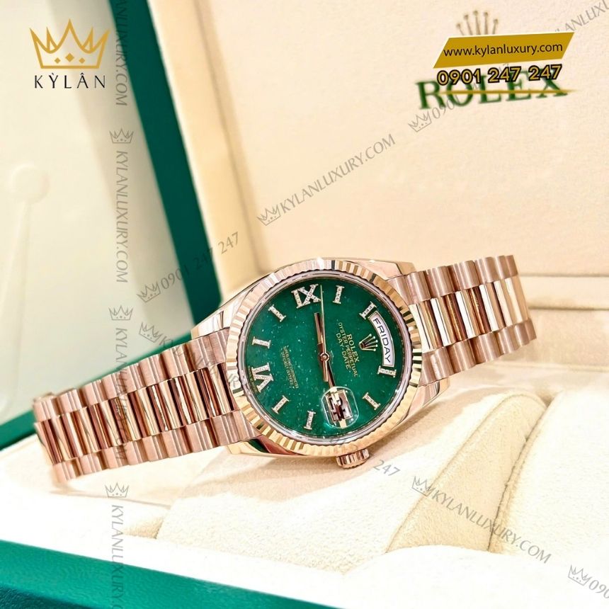 Kỳ Lân Luxury rolex day date 36 aventurine kim cuong 128235 0068 9 Đồng hồ Rolex Day Date 36 Aventurine kim cương 128235-0068