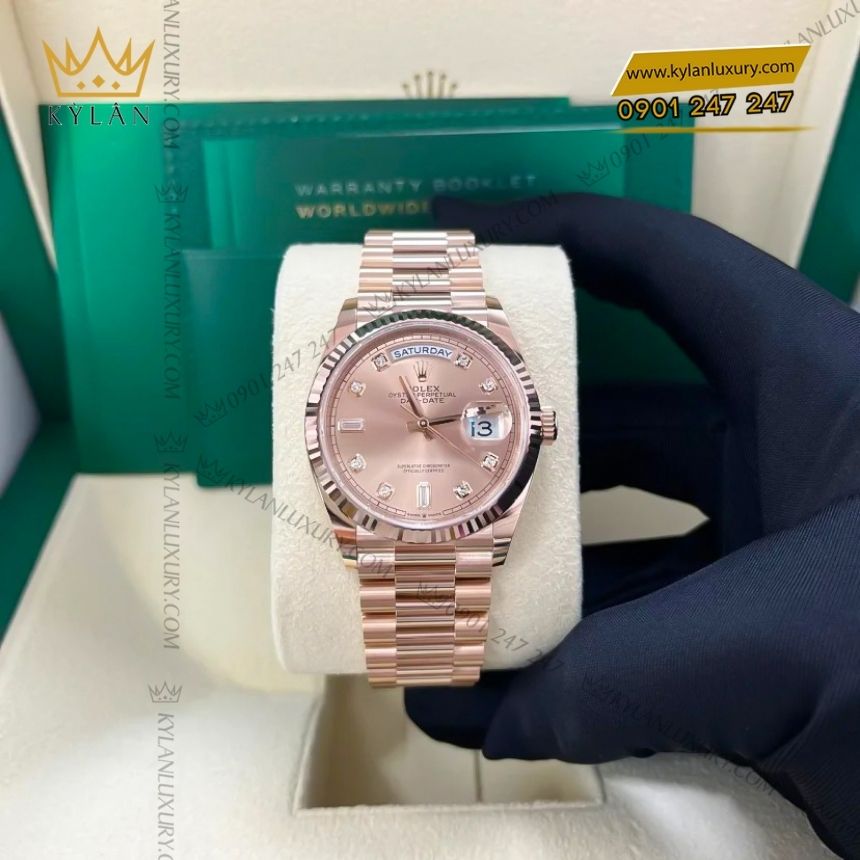 Kỳ Lân Luxury rolex day date 36 hong kim cuong 128235 0009 2 Đồng hồ Rolex Day Date 36 hồng kim cương 128235-0009