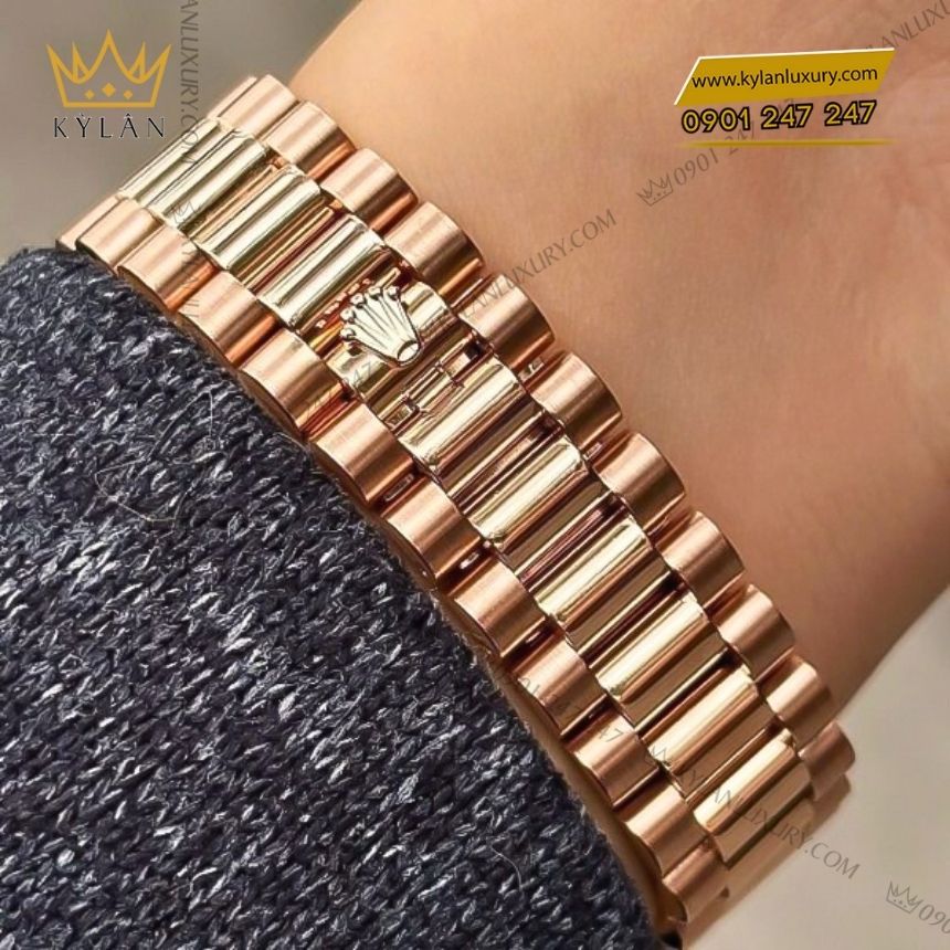 Kỳ Lân Luxury rolex day date 36 hong kim cuong 128235 0009 9 Đồng hồ Rolex Day Date 36 hồng kim cương 128235-0009