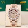 Đồng hồ Rolex Day Date cọc rainbow vành kim 128345RBR-0042