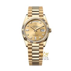 Đồng hồ Rolex Day Date 36 mặt champagne cọc kim cương 128238-0008