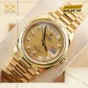 Đồng hồ Rolex Day Date 36 mặt champagne cọc kim cương 128238-0008