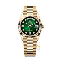 Đồng hồ Rolex Day Date 36 128238-0069 mặt ombré xanh kim cương