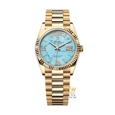 Đồng hồ Rolex Day Date 36 vàng vàng mặt Turquoise 128238-0071