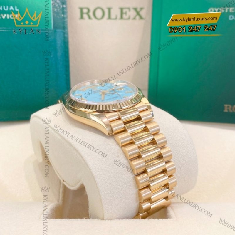 Đồng hồ Rolex Day Date 36 vàng vàng mặt Turquoise 128238-0071