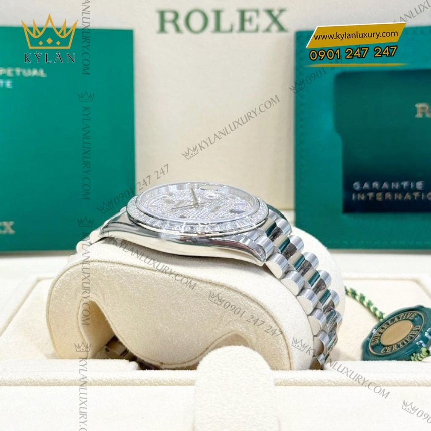 Kỳ Lân Luxury rolex day date 36 vang vang 18 ct m128238 0071 6 1 Đồng hồ Rolex Day Date 40 mặt kim cương 228396TBR-0021