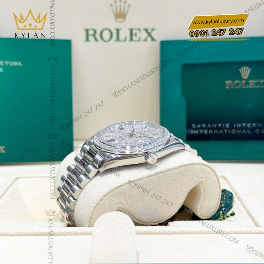 Kỳ Lân Luxury rolex day date 36 vang vang 18 ct m128238 0071 8 1 Đồng hồ Rolex Day Date 40 mặt kim cương 228396TBR-0021