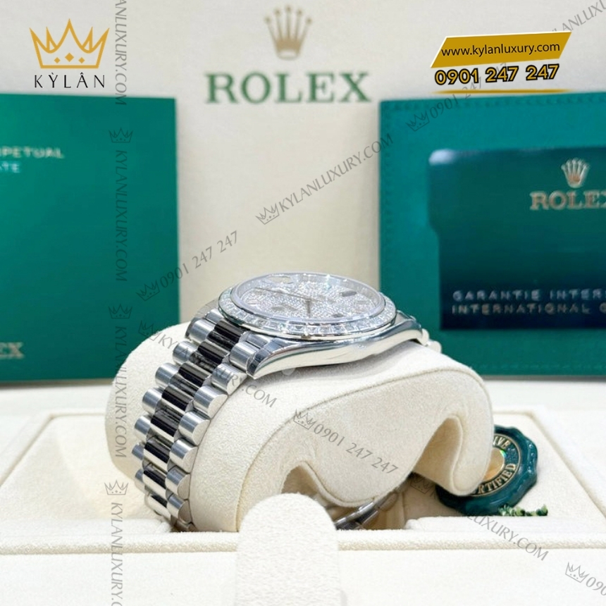 Kỳ Lân Luxury rolex day date 36 vang vang 18 ct m128238 0071 9 1 Đồng hồ Rolex Day Date 40 mặt kim cương 228396TBR-0021